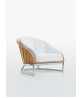 PICKET Lounge Chair With Seat And Back Cushions And Stainless Steel Base
