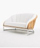 PICKET Sofa With Seat And Back Cushions And Stainless Steel Base