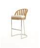 PICKET Bar Chair With Seat Cushion And Stainless Steel Base