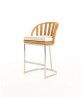 PICKET Counter Chair With Seat Cushion And Stainless Steel Base