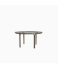 Kantan Aluminum Suncloth 42" Round Chat Table, Glass Top