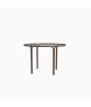 Kantan Aluminum Suncloth 42" Round Dining Table, Glass Top