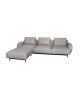 Aura 3-seater sofa w/low armrest & chaise lounge right