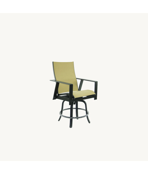 Trento High Back Sling Swivel Counter Stool