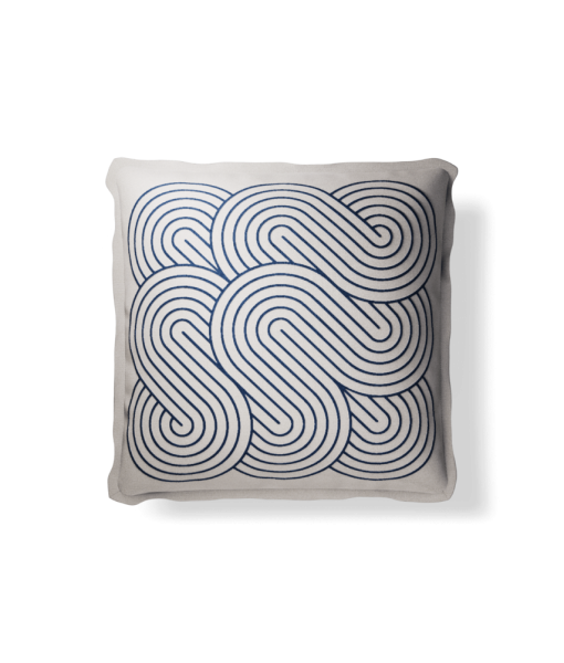 Plume Pillows 20×20″ Spiral Ivory/Indigo Throw Pillow