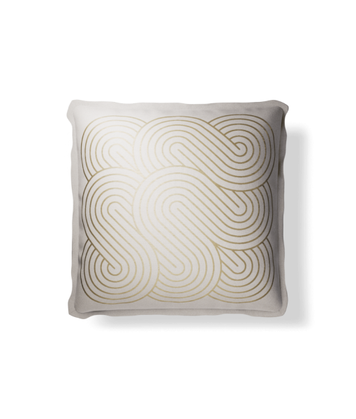 Plume Pillows 20×20″ Spiral Ivory/Gold Throw Pillow