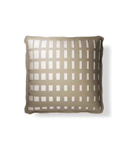 Plume Pillows 20×20″ Shadow Block Desert/Ivory Throw Pillow