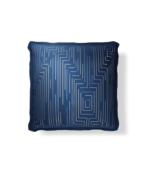 Plume Pillows 20×20″ Maze Indigo/Ivory Throw Pillow