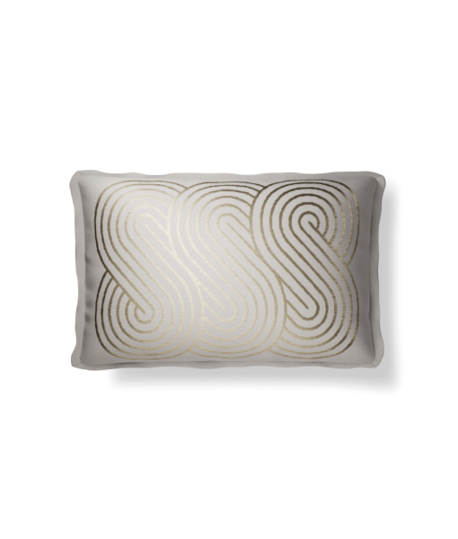 Plume Pillows 14×22″ Spiral Ivory/Gold Throw Pillow