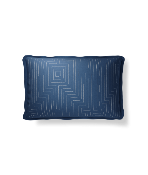 Plume Pillows 14×22″ Maze Indigo/Ivory Throw Pillow