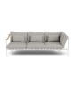 Around Deep Seating Triple - Teak Left Arm / Aluminium Right Arm