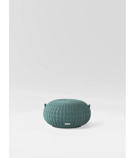 Juno 29" Round Blue Surf Ottoman