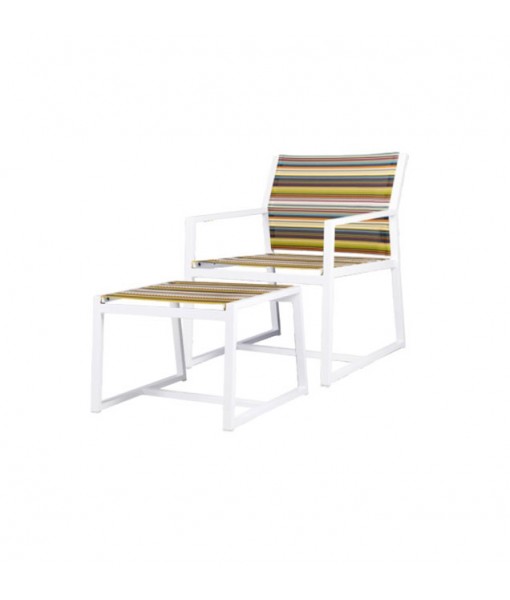 STRIPE casual chair (sling) + footrest